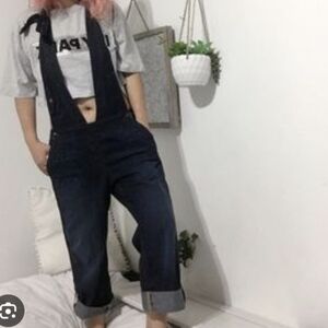 Adriano Goldschmted The Victory Dark Wash  Overalls Street Wear Y2K Sz 28